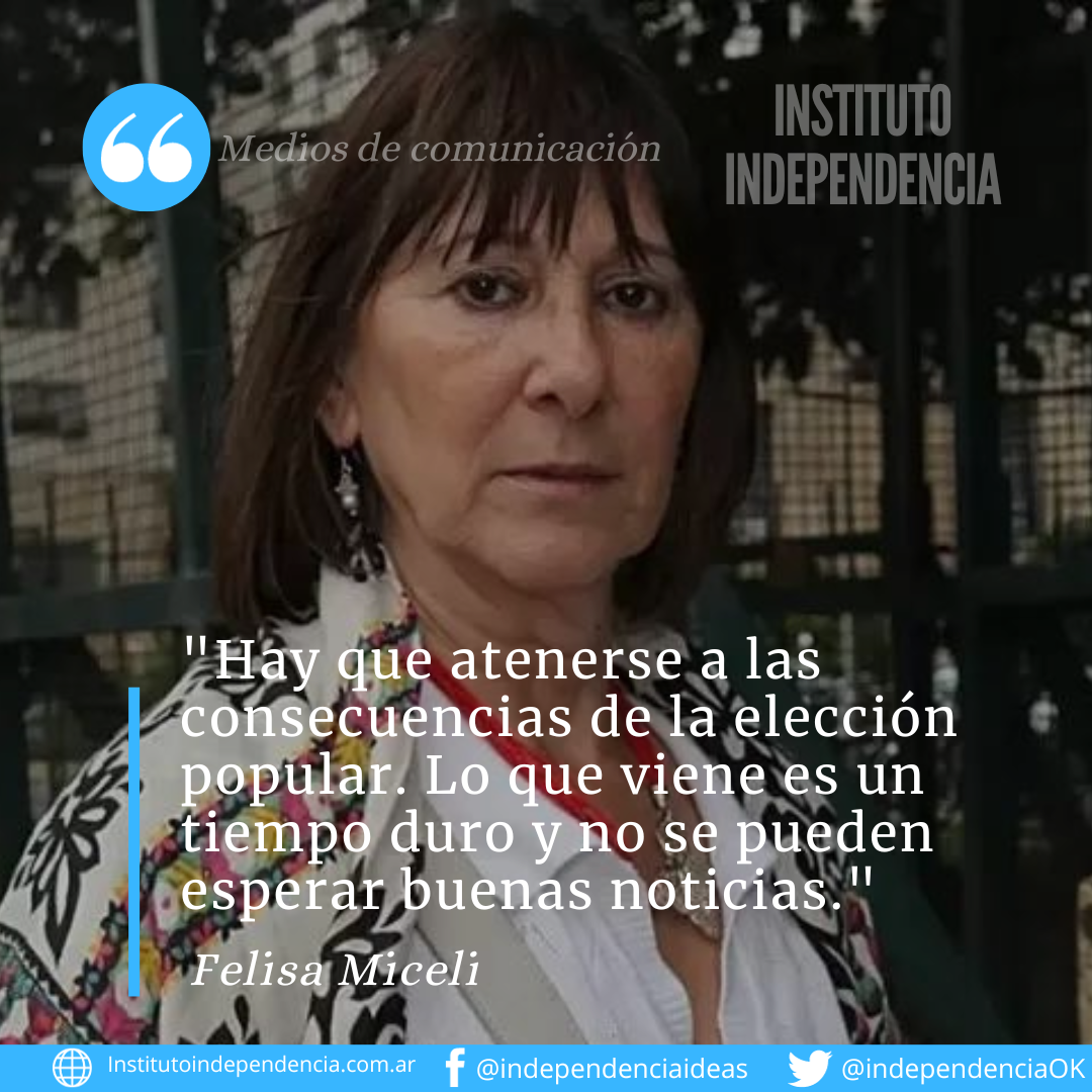 Felisa Miceli: «Es inevitable la hiperinflación»